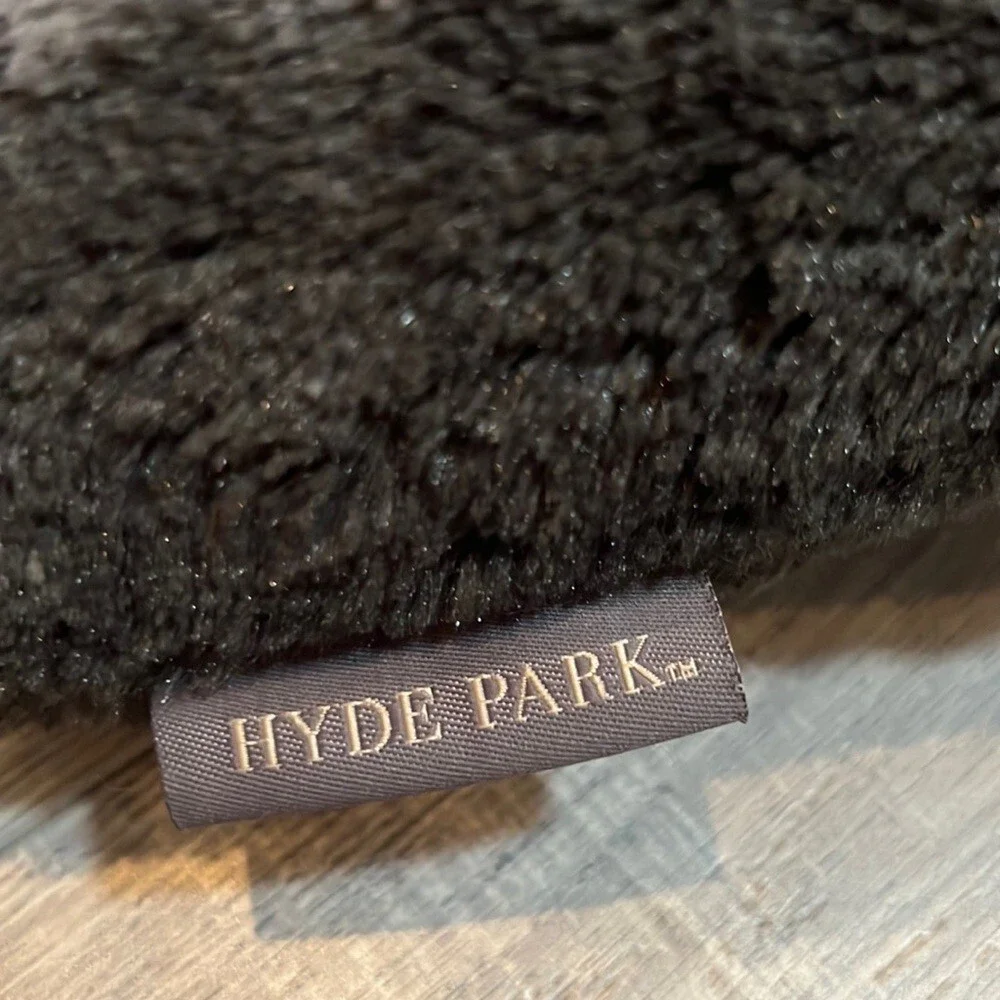 2 pillows grey striped furry fuzzy faux fur Hyde park pillows decor ombré